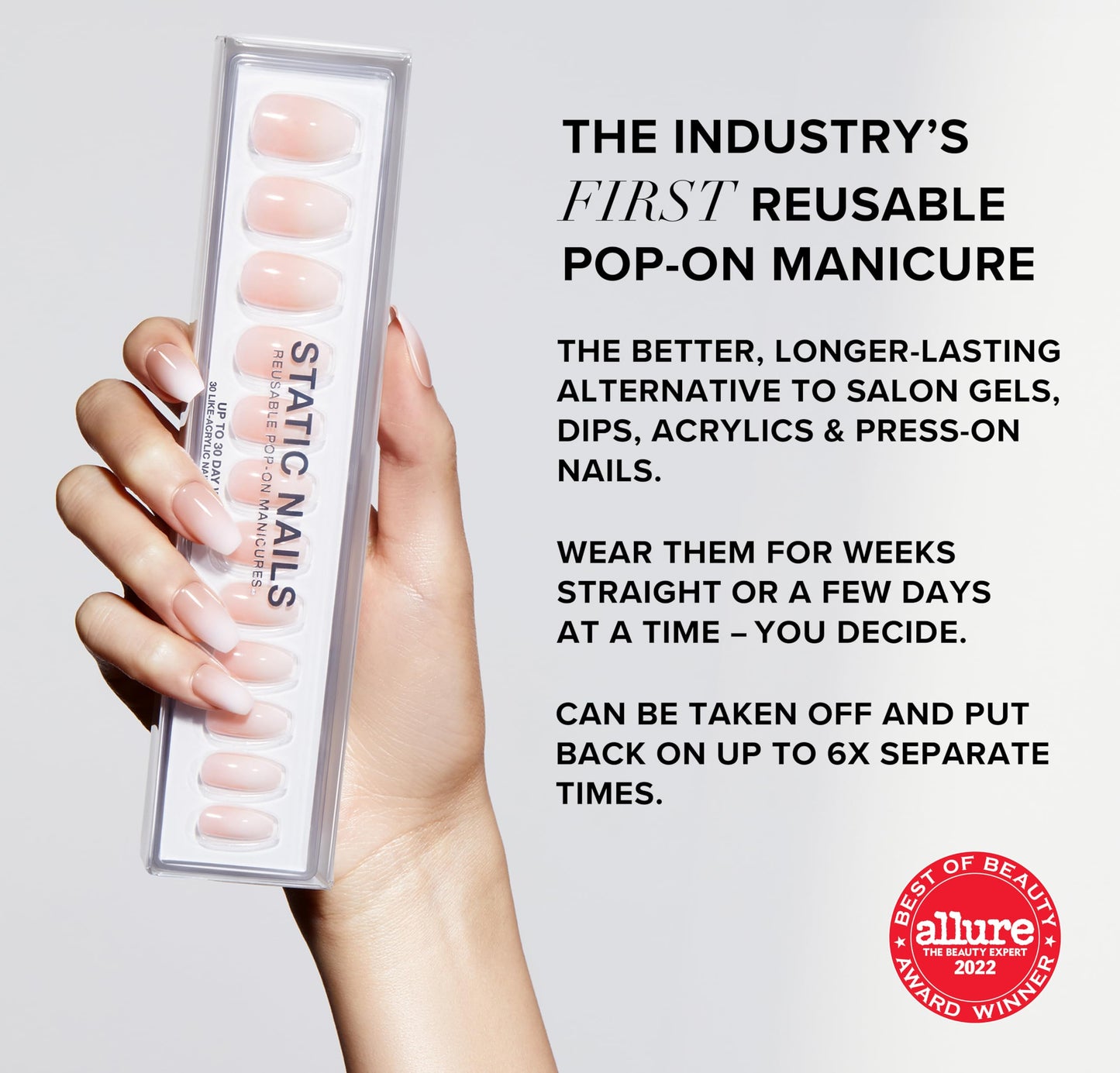 Static Nails Brush On Nail Glue for Press Ons, Pop-Ons, Acrylic/Fake Nails, and Tips | Brush On Applicator for Easy Application | Strong Bond, Mess