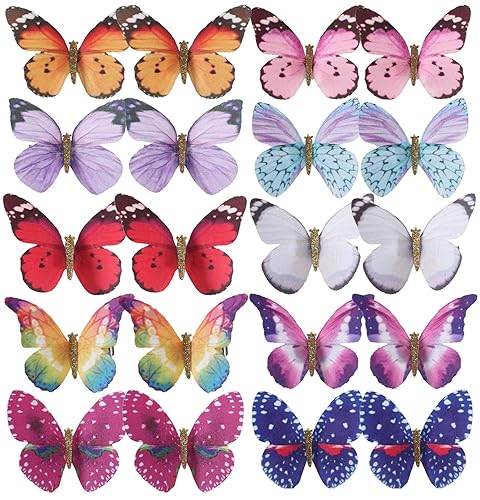 inSowni 20 Pack Multi Colors Butterfly Alligator Hair Clips Barrettes Bridal Wedding Accessories for Women Girls Kids