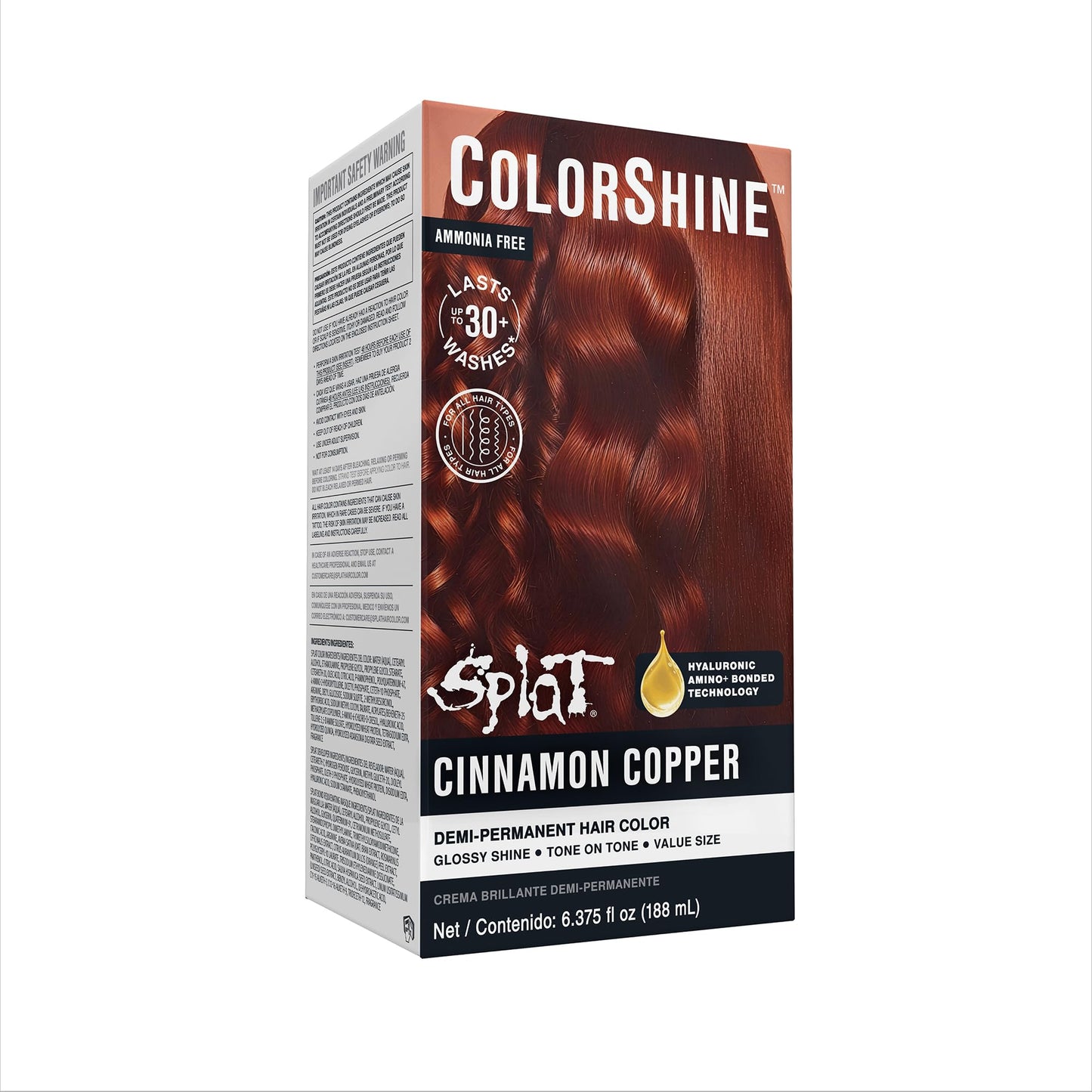 Splat ColorShine Demi-Permanent Hair Color, Cinnamon Copper