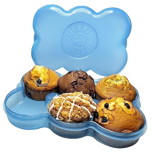 Touch Up Cup Muffin Fresh Storage Container Holder with Lid, Airtight and Reusable, BPA-Free, as seen on Shark Tank Products, Pack of 1, Holds 6…