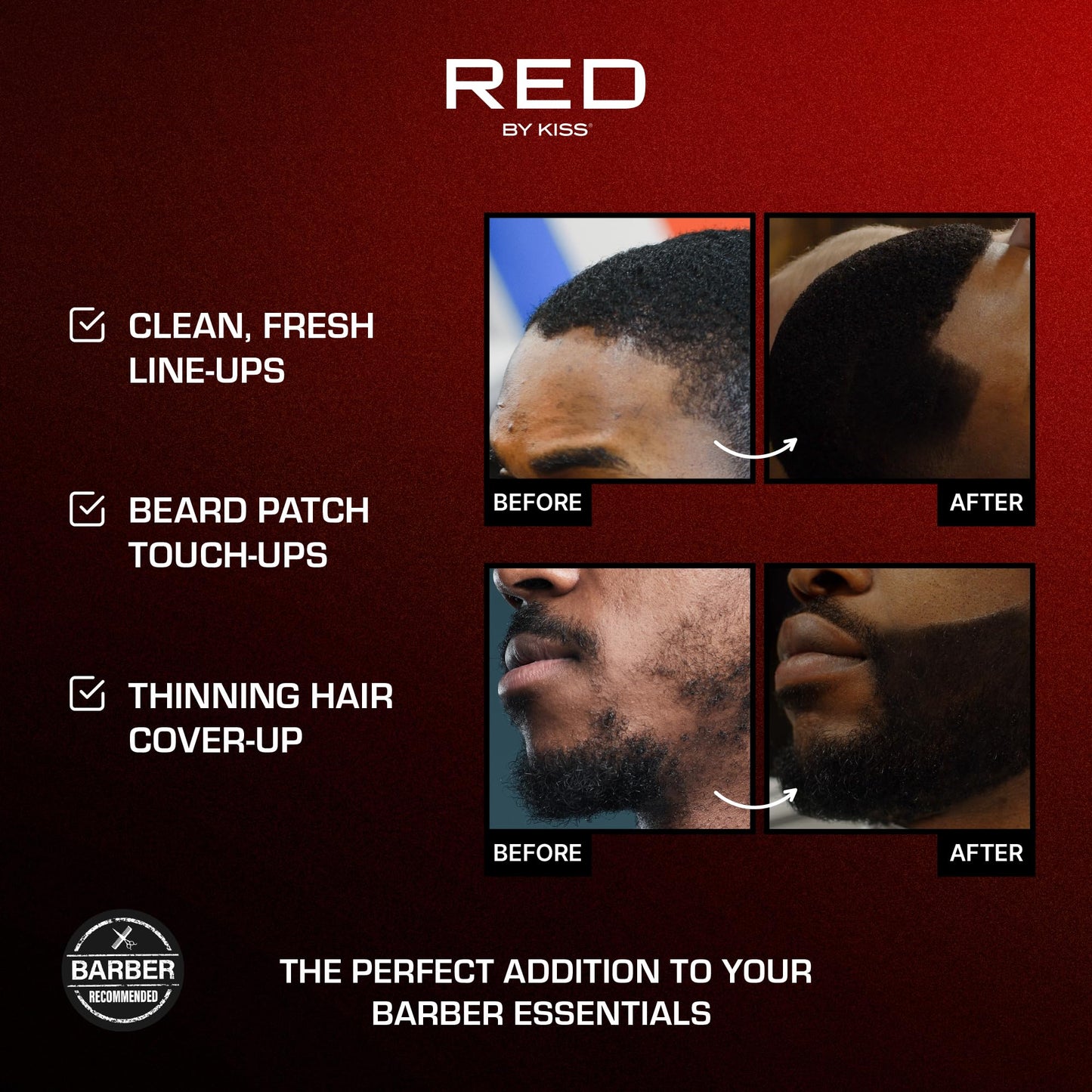 RED by Kiss Tintation Temporary Hair Color Spray, Extra Large Size, Instant Gray Root Cover Up, Water-Resistant, Smudge-Proof, Hairline & Barber