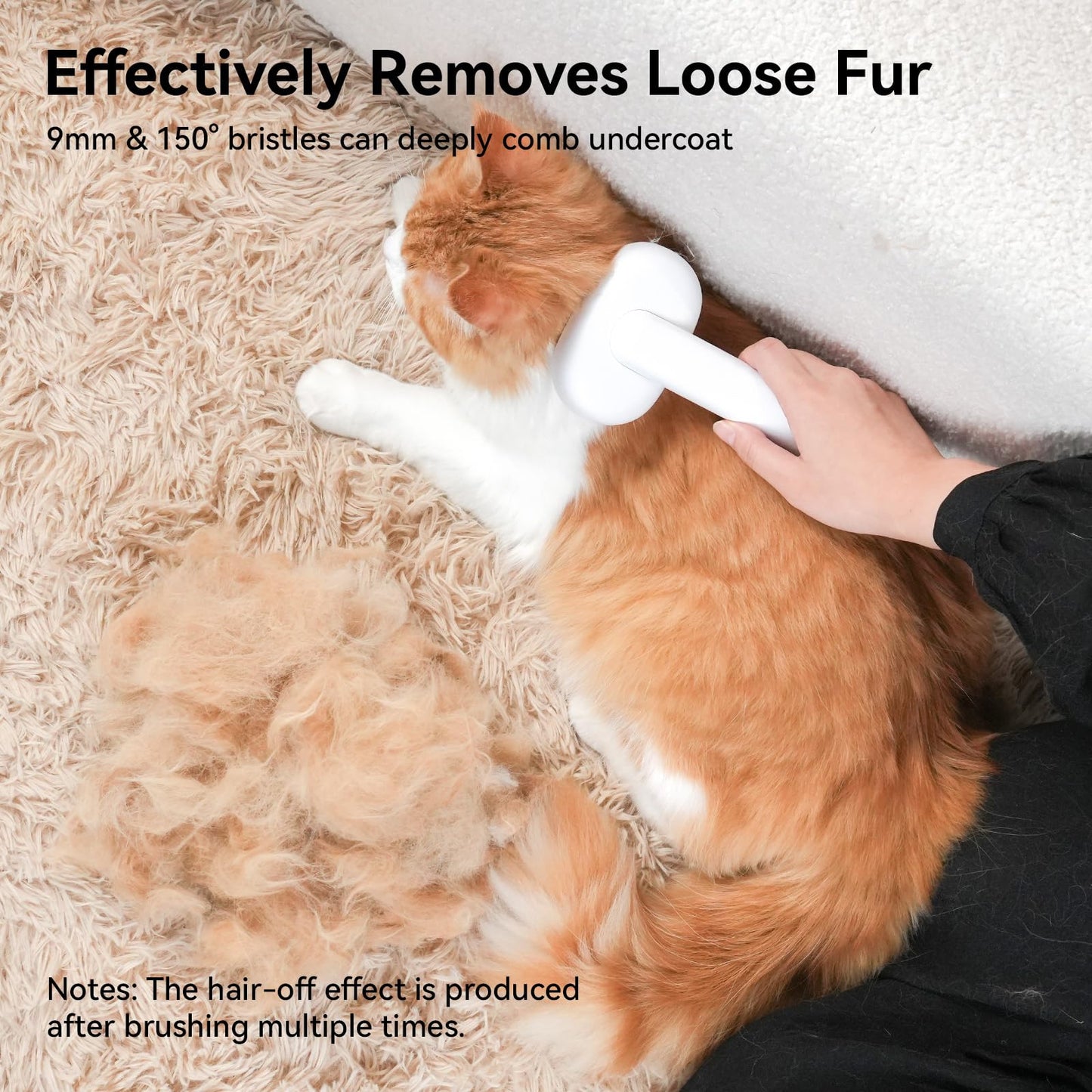 aumuca Cat Brush for Shedding – Grooming Deshedding Tool for Long & Short Haired Cats, Dogs, Kittens – White