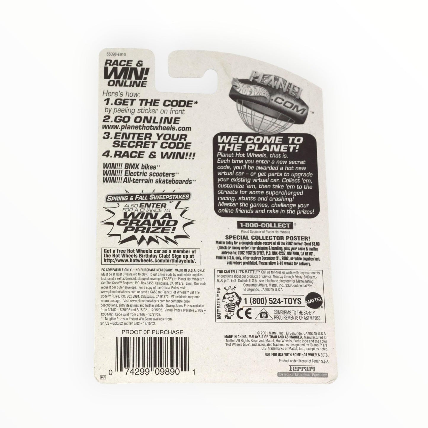 Hot Wheels 2002-213 Blue Ferrari 456M Highway 35 Metal Collection 1:64 Scale