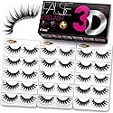 Eliace False Eyelashes 15 Pairs Cat Eye-Lashes 3D Mink Lashes,Spiky Wispy Natural Long Faux Mink Lashes Strips Soft & Reusable Makeup Professional