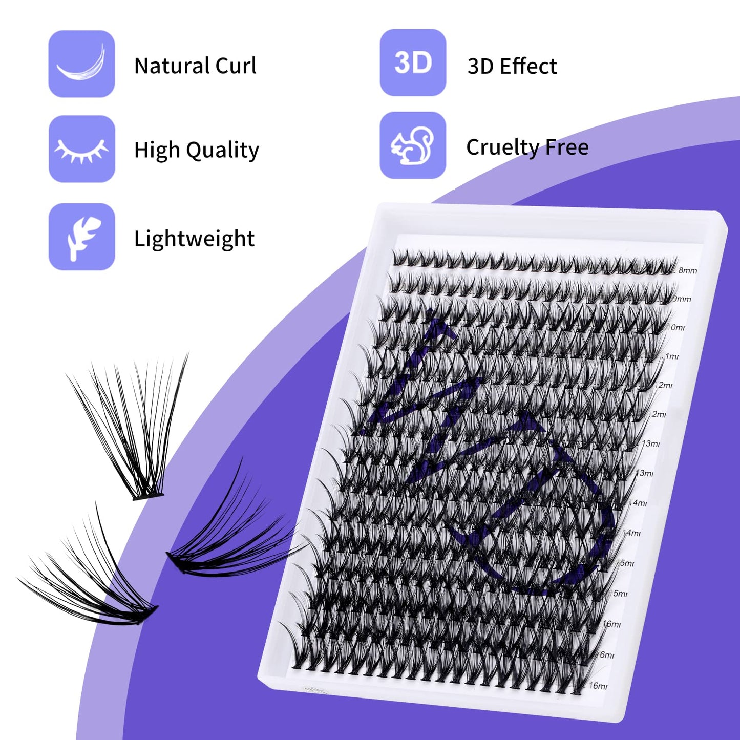 Individual Lashes DIY Eyelash Extension 30D Lash Clusters Extensions DD Curl 300PCS Lash Clusters Natural Lashes Super Soft Eyelashes Extension