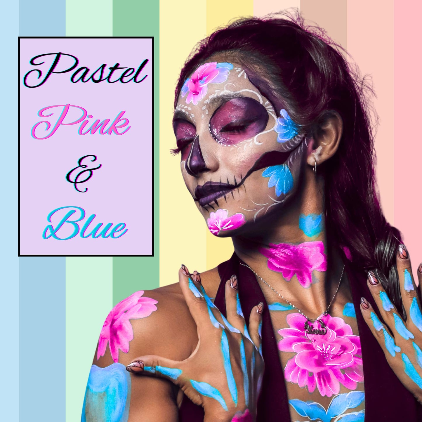 2-Pack Pastel Liquid Latex Kit - Blue & Pink, Includes two 1 oz Precision Brushes, Perfect for Body Art, SFX Makeup, Cosplay & Nail Art