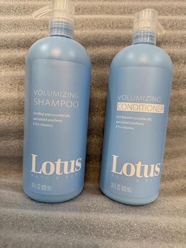 Lotus Bath & Body Volumizing Shampoo and Conditioner Set, 28 fl oz Each, 2 Piece Hair Care Collection