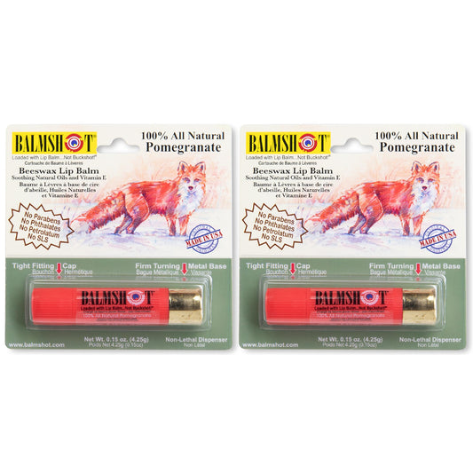 BALMSHOT Two Pack of 100% All Natural Pomegranate Lip Balm