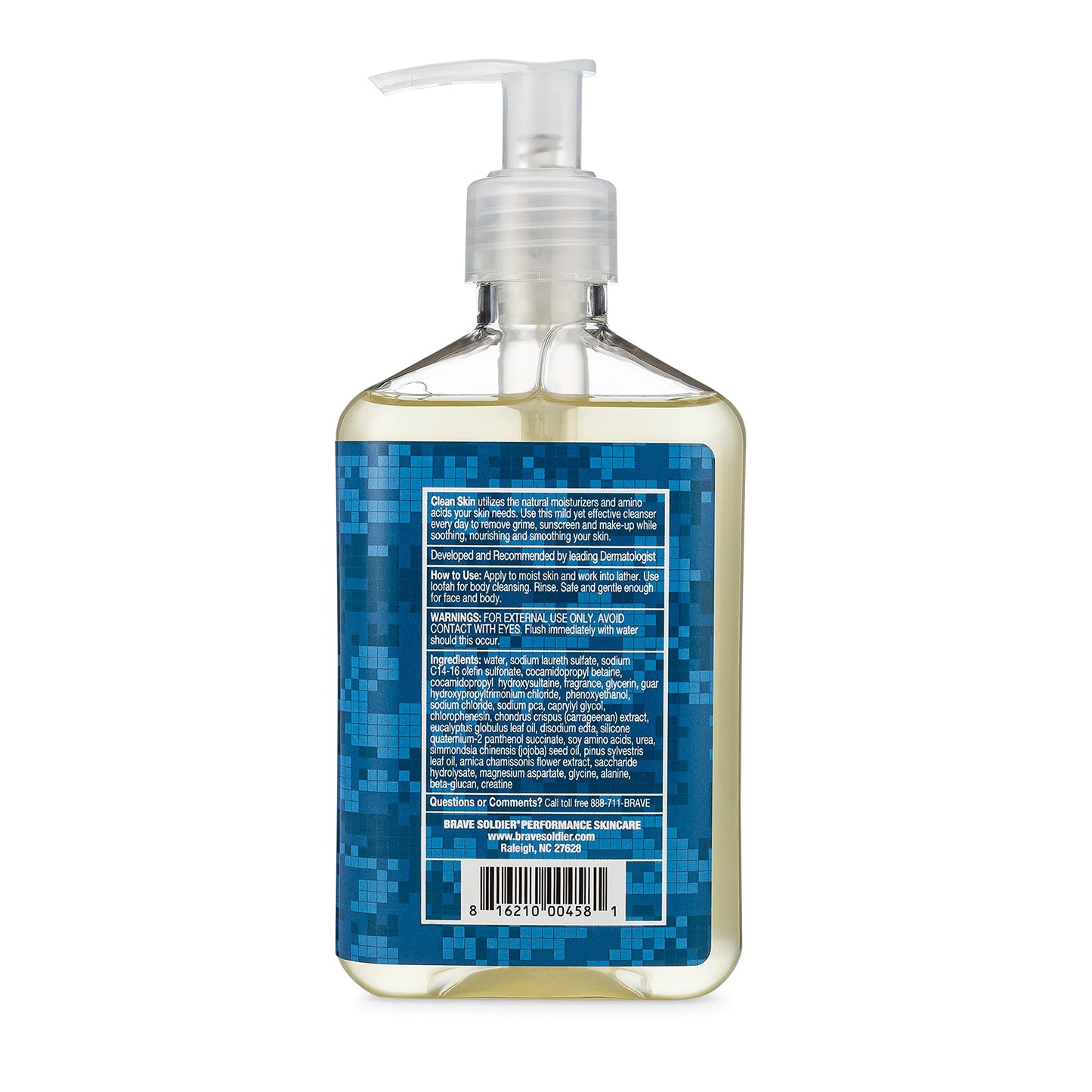 Brave Soldier Clean Skin Face Cleanser for Men and Women Moisturizing Face Wash for Sensitive,Oily, or Dry Skin, Mild Makeup Remover | Pump Bottle 8
