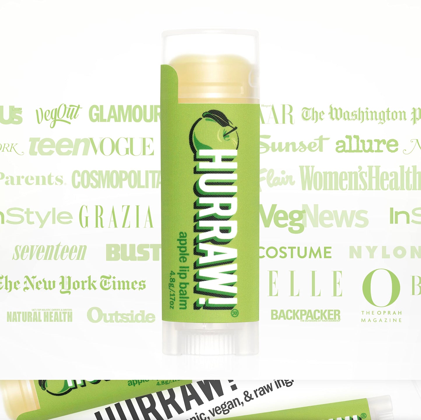 Hurraw! Apple Lip Balm, 3 Pack: Organic, Certified Vegan, Cruelty and Gluten Free. Non-GMO, 100% Natural Ingredients. Bee, Shea, Soy and Palm Free.
