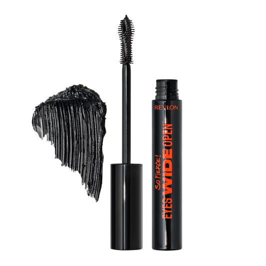 Revlon So Fierce Eyes Wide Open Mascara with Push-up Brush, For Volumizing & High Lifting Eyelashes, Smudge-proof, Flake Resistant, 101 Blackest