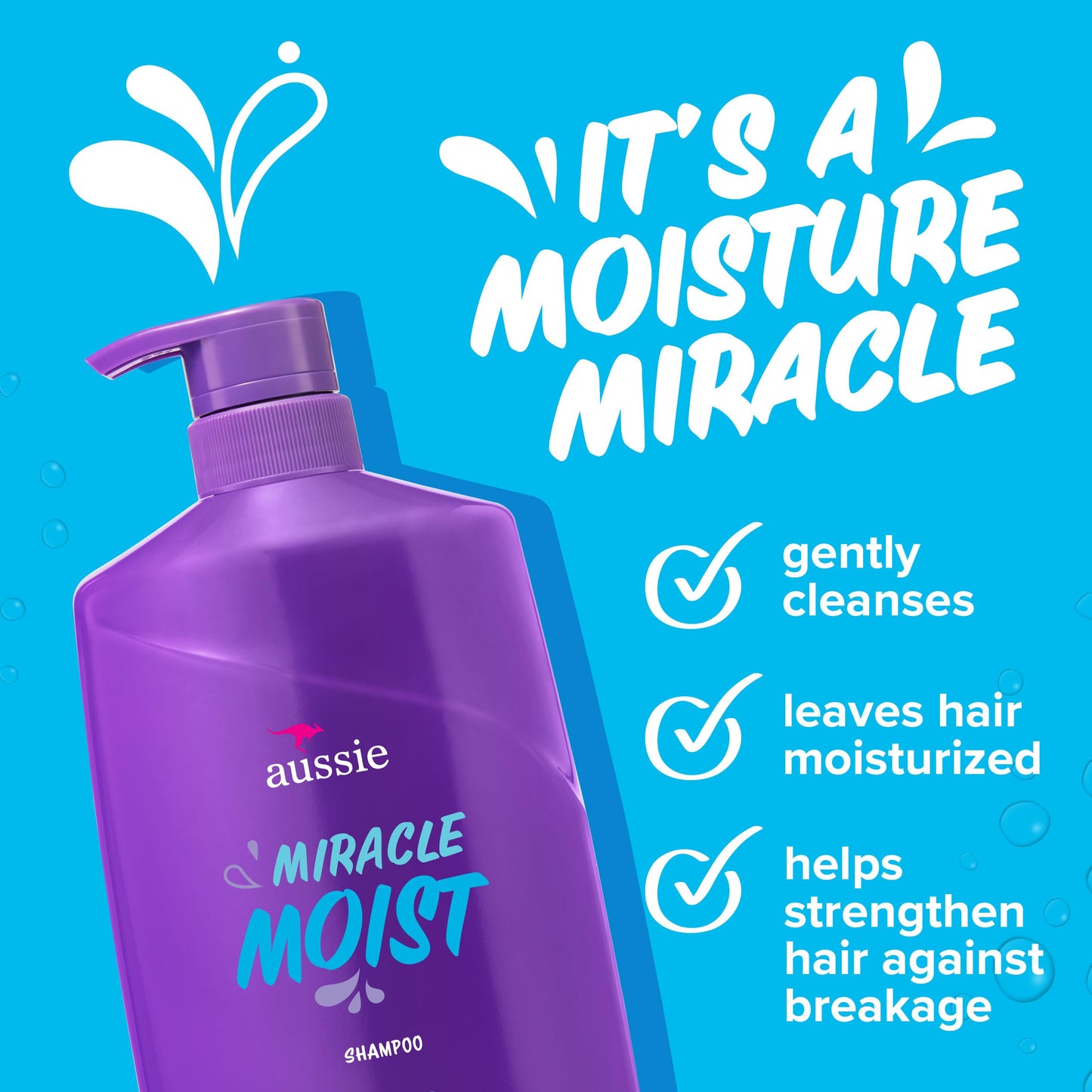 Aussie Miracle Moist Shampoo: Hydrating & Gentle Cleansing Treatment with Avocado & Jojoba Oil, 26.2 Fl Oz Beauty and Personal Care Aussie