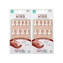 KISS Salon Acrylic French Nails Kit Pet Peeve Real Short (2 PACK) Beauty & Personal Care KISS