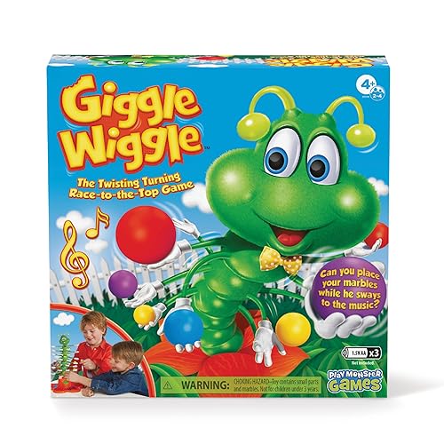 PlayMonster Giggle Wiggle Board Games for Kids, Hand-Eye Coordination, Preschool Games, The Twisting-Turning Race to Get Your Marbles to The Top…