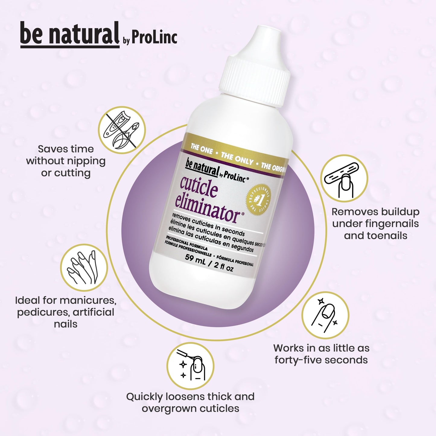 ProLinc Cuticle Eliminator - Instant Cuticle Remover Liquid, Softener for Nails, Removes Cuticles in Seconds, Nail Care, 2 fl oz