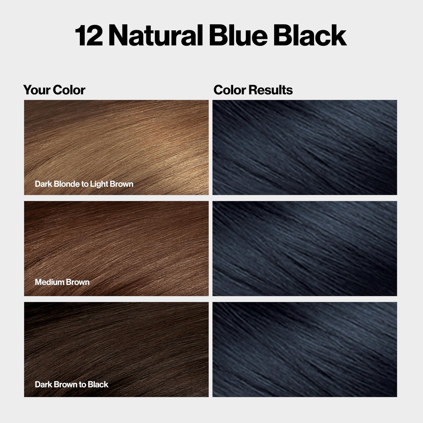 Revlon ColorSilk with Bond Repair Complex, Black Permanent Hair Color, 100% Gray Coverage, Ammonia Free Hair Dye, Vegan Keratin, 12 Natural Blue Black