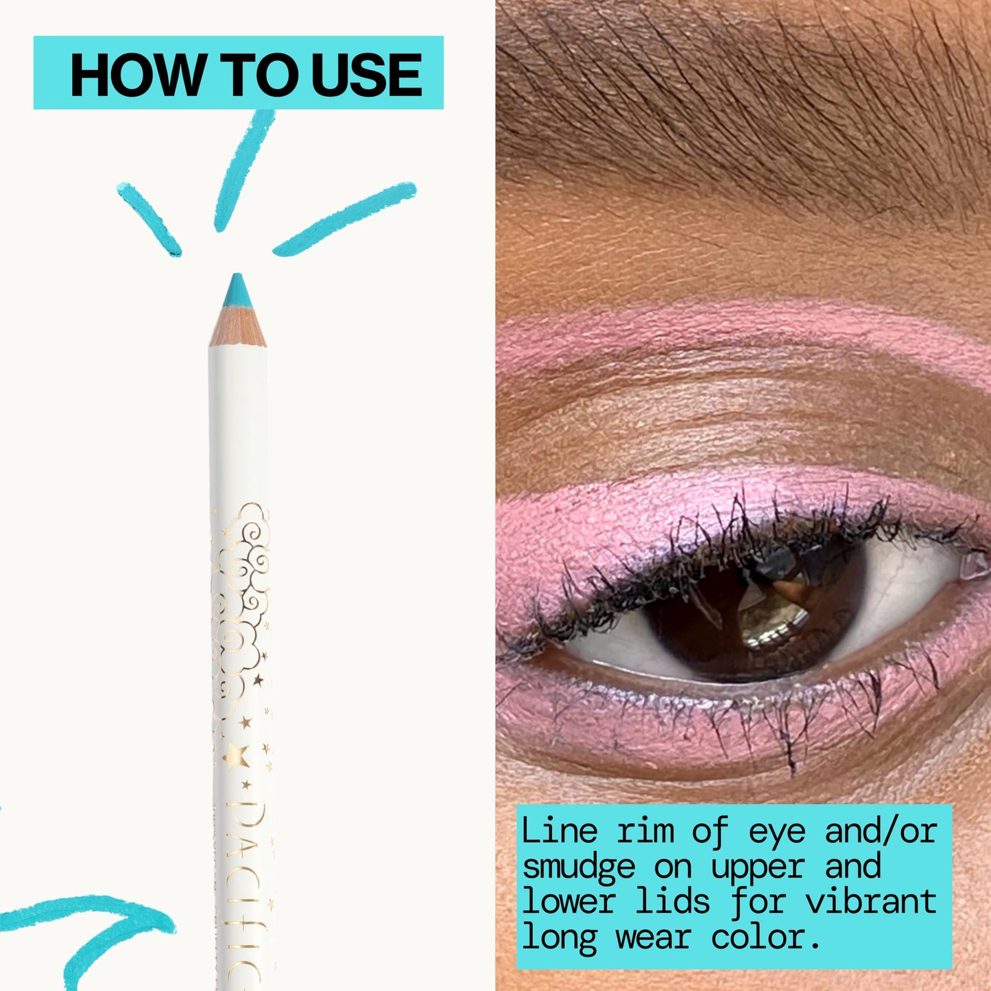 Pacifica Waterproof Eyeliner Pencil - Pastel Ocean Blue Liner Longwear, Smudge-Proof, Eye Liner Eye Makeup Vegan & Cruelty-Free Ophthalmologist Tested