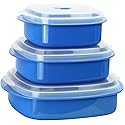 Reston Lloyd Nesting Microwave Containers, Set of 3, Adjustable Steam Vents, Airtight, Meal Prep, Durable BPA-Free Plastic- Freezer & Dishwasher…