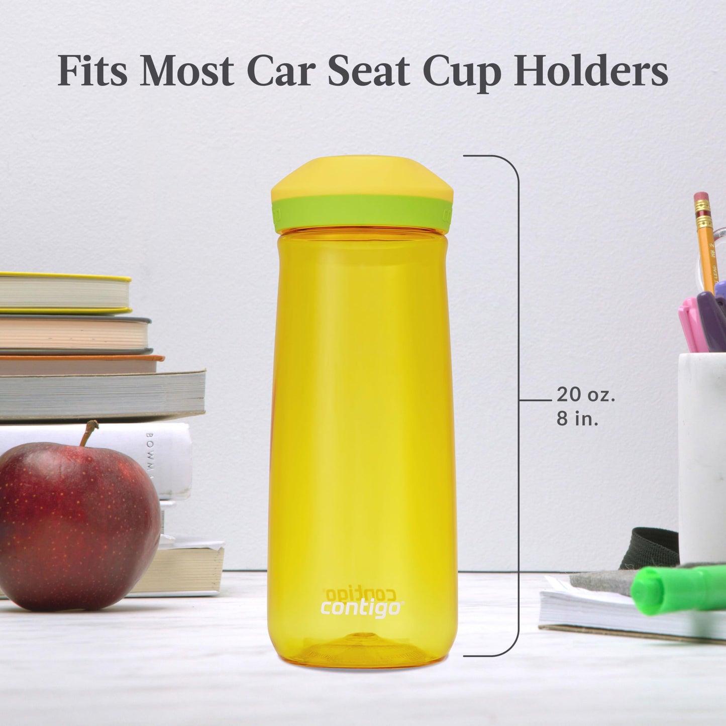 Contigo Micah Water Bottle, 20 oz, Pineapple/Cool Lime