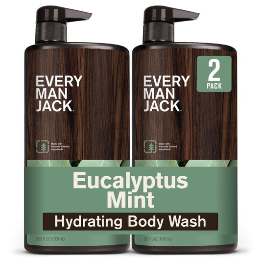 Every Man Jack Eucalyptus Mint Hydrating Mens Body Wash for All Skin Types - Cleanse, Nourish, and Hydrate Skin with Naturally Derived Ingredients Beauty & Personal Care Every Man Jack