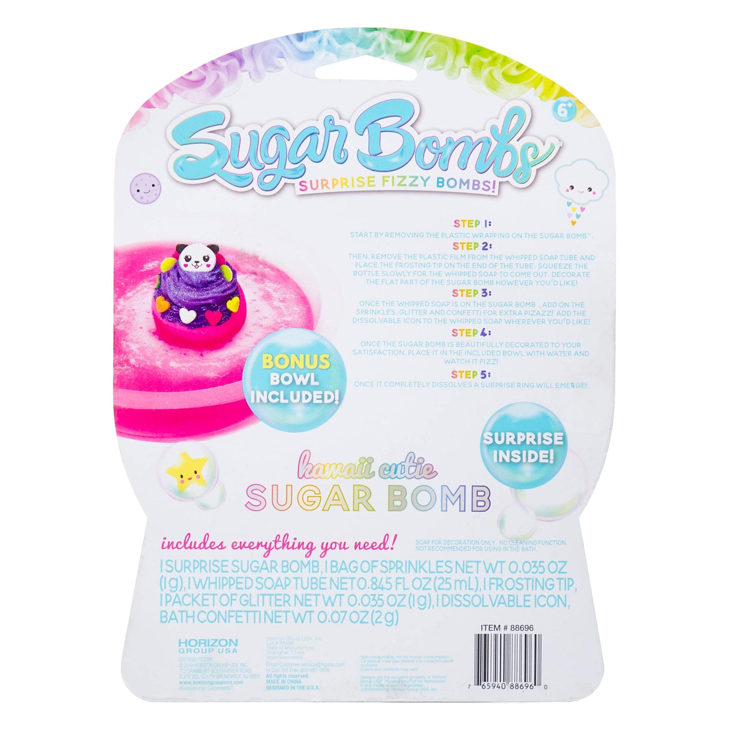 Sugar Bombs by Horizon Group USA, Design & Decorate Your Own Kawaii Themed Fizzing Bomb. Fizz in Bowl to Revel Hidden Surprise Gift. Embellish…
