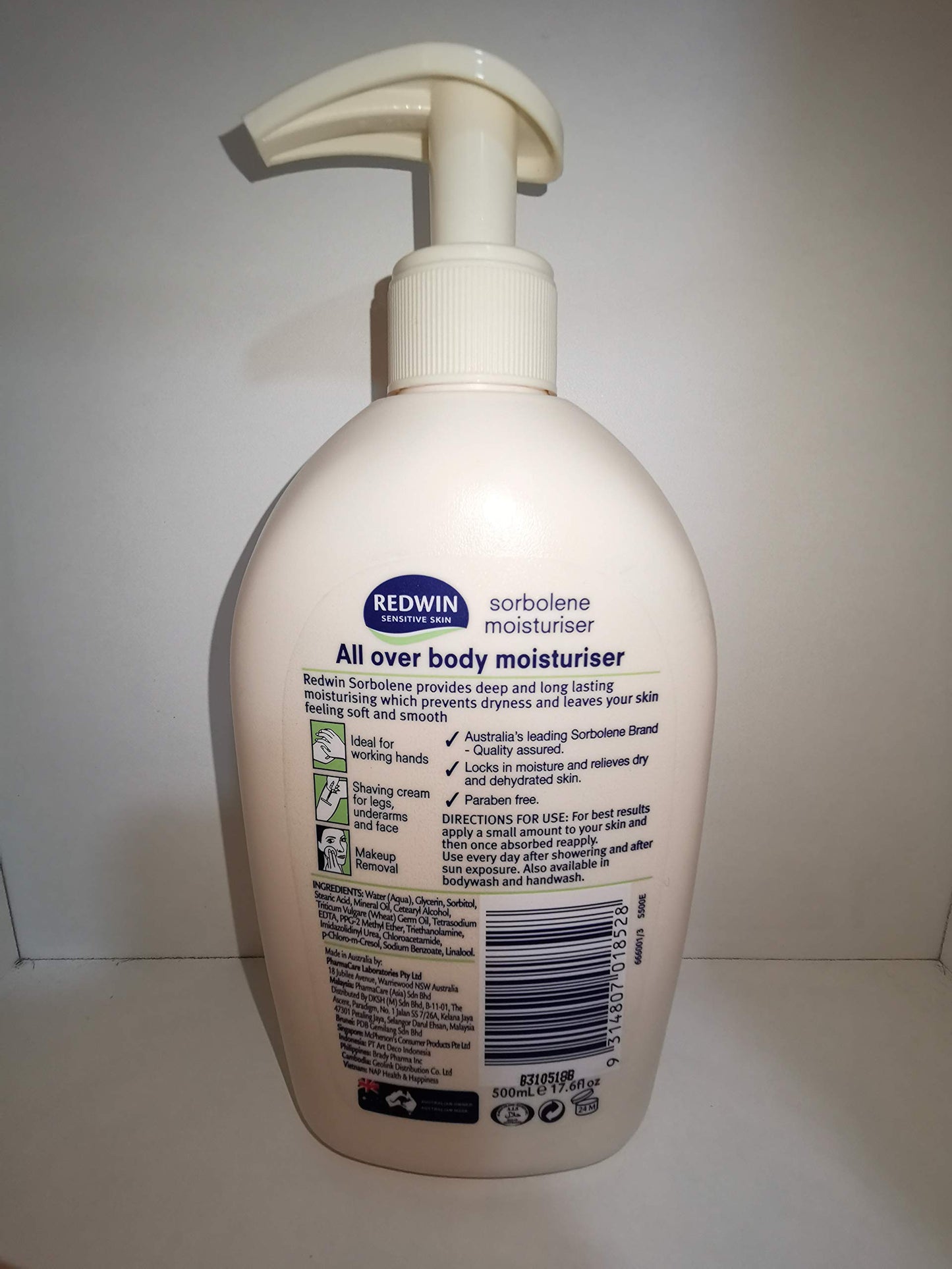 #MC REDWIN SORBOLENE MOISTURIZER 500ML- Creates A Protective Barrier, That Locks In Moisture Deep Within Your Skin. Redwin Sorbolene Is Suitable