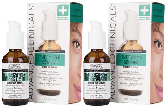 Advanced Clinicals Puffy Eye Under Eye Serum | Visible Anti Aging Brightening Vitamin C + Caffeine Serum Helps Improve Look Of Puffiness, Fine Lines