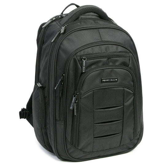 Perry Ellis Men's M150 Business Laptop Backpack Fits Under 15Inch Laptop and Notebook, Black,One Size