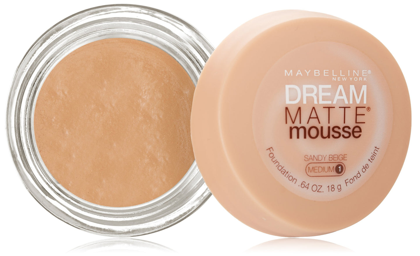 MAYBELLINE NEW YORK Dream Matte Mousse Foundation, Sandy Beige, 0.64 Ounce