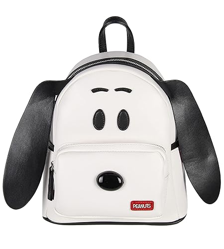 INTIMO Peanuts Classic Comic Character Face Snoopy Zippered Mini Small Backpack Bag