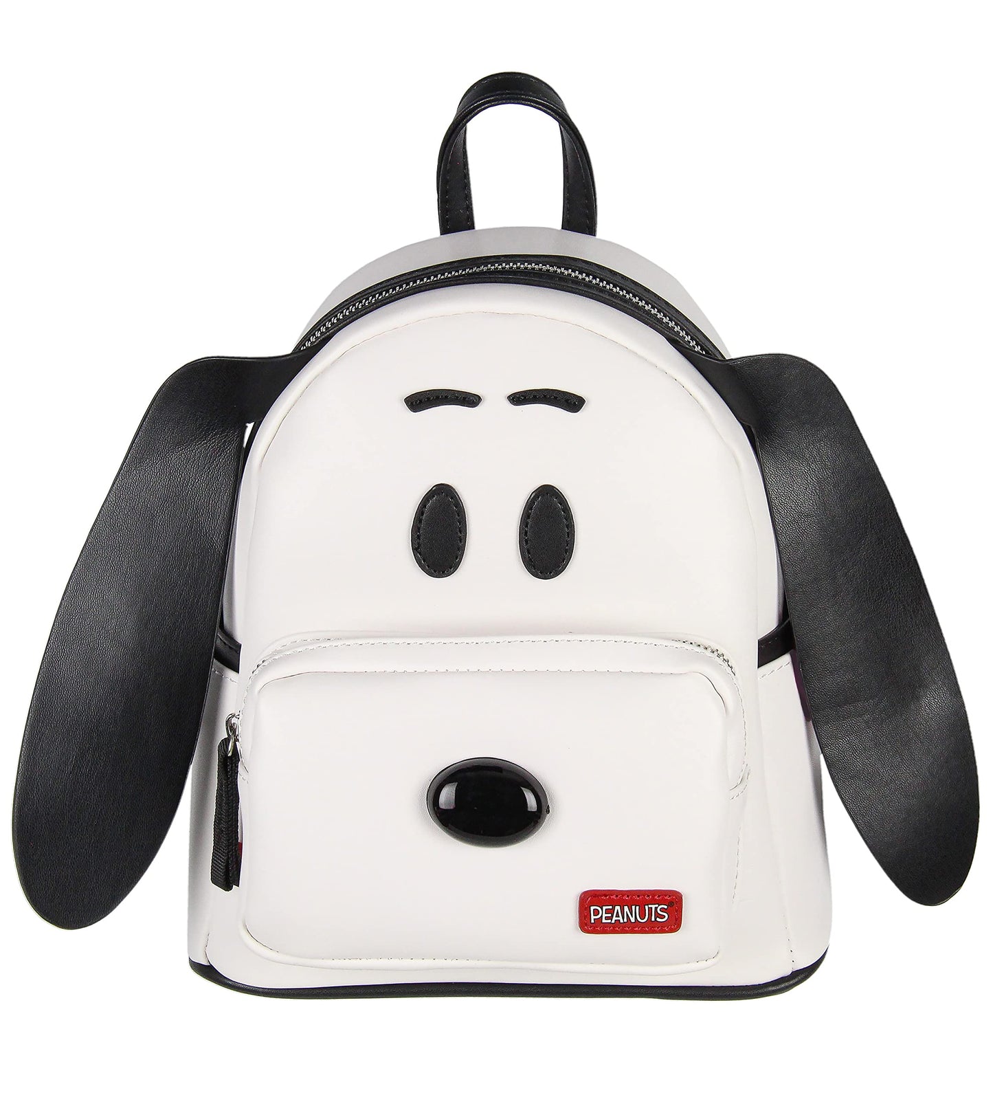 INTIMO Peanuts Classic Comic Character Face Snoopy Zippered Mini Small Backpack Bag