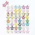 YAOKUA Star Hair Clips for Girls, 50 Pcs No Slip star Metal fashion Hair Snap Clips Barrettes for Kids Teens Women