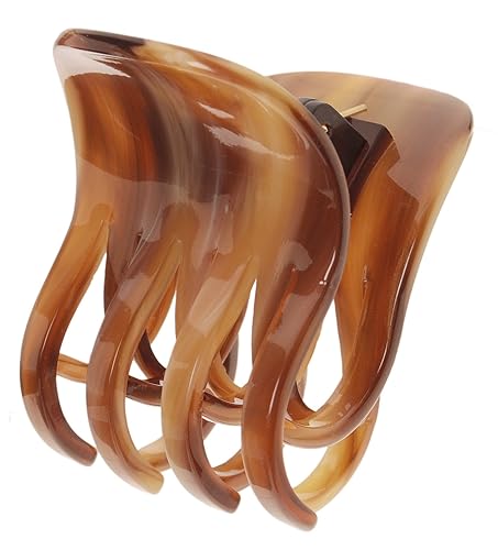 France Luxe Double Tooth Claw Clip - Caramel Horn