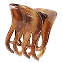 France Luxe Double Tooth Claw Clip - Caramel Horn