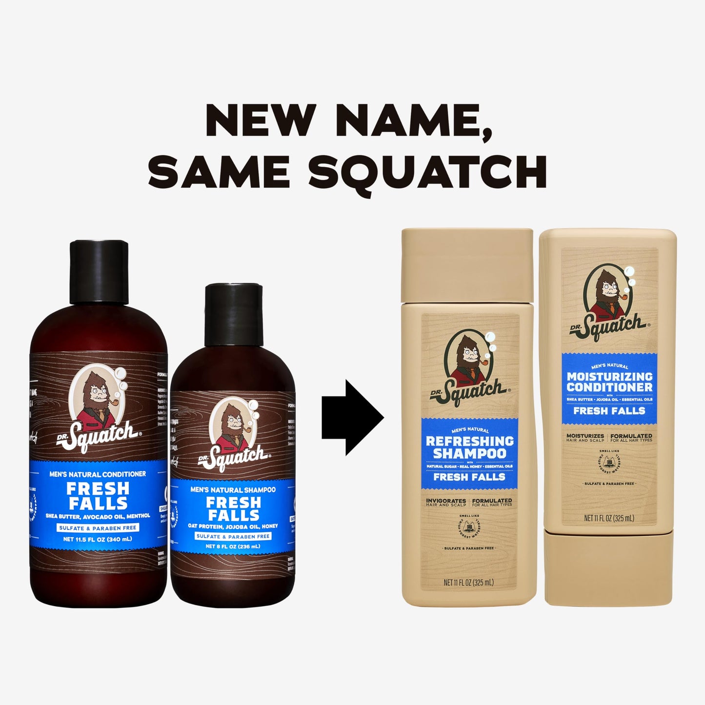 Dr. Squatch Men's Natural Shampoo and Conditioner Set - Sulfate & Paraben Free Natural Shampoo and Conditioner for Men - Scalp Nourishing Formula
