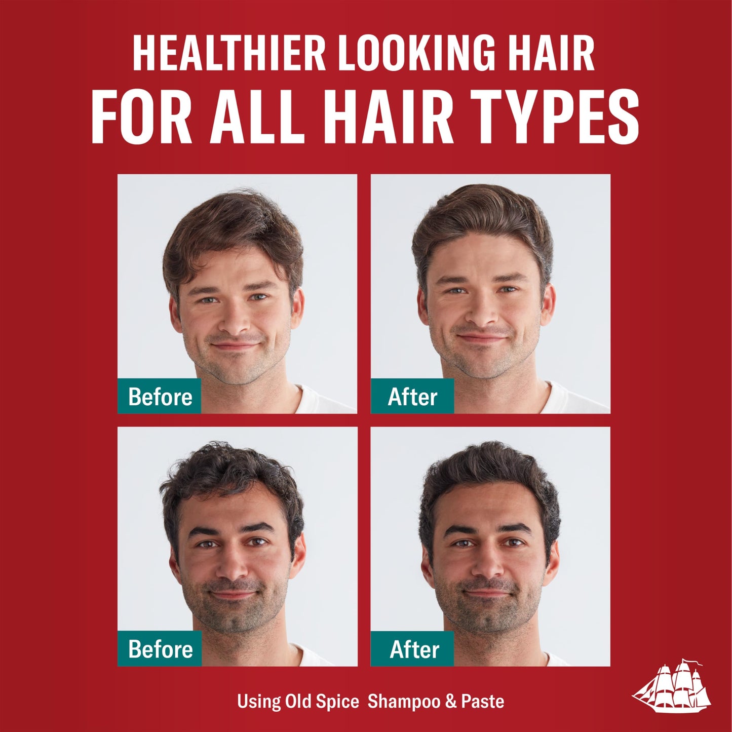 Old Spice No-Poof Paste, Hair Styling Paste for Men, Medium-High Hold, Low Shine, 2.22 Oz
