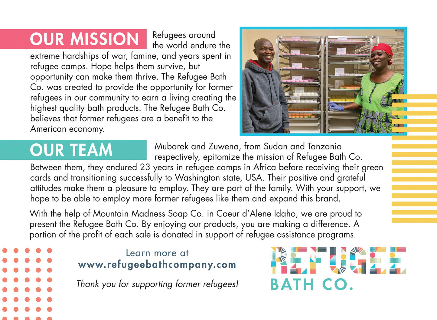 Refugee Bath Co. Variety Pack Bath Bombs 3.0 oz. Each Cocoa Butter Support Refugee Employment in USA(Variety 15 Pack: Serenity)