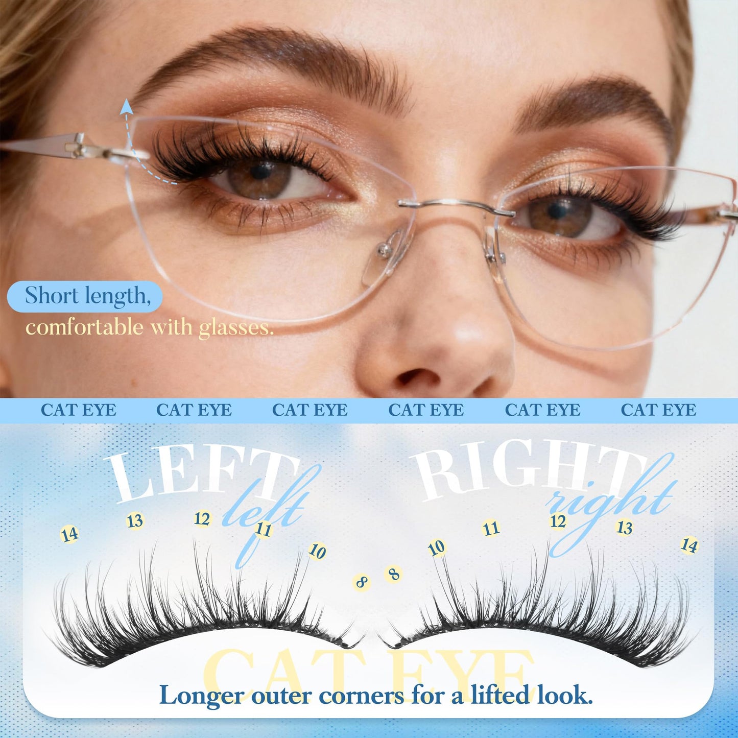 Natural Lash Clusters Kit Cat Eye Wispy DIY Lash Extension Kit Wispy Clusters Eyelash Extension Kit Thin Lash Band Individual Lashes Lash Bond Beauty and Personal Care FANXITON