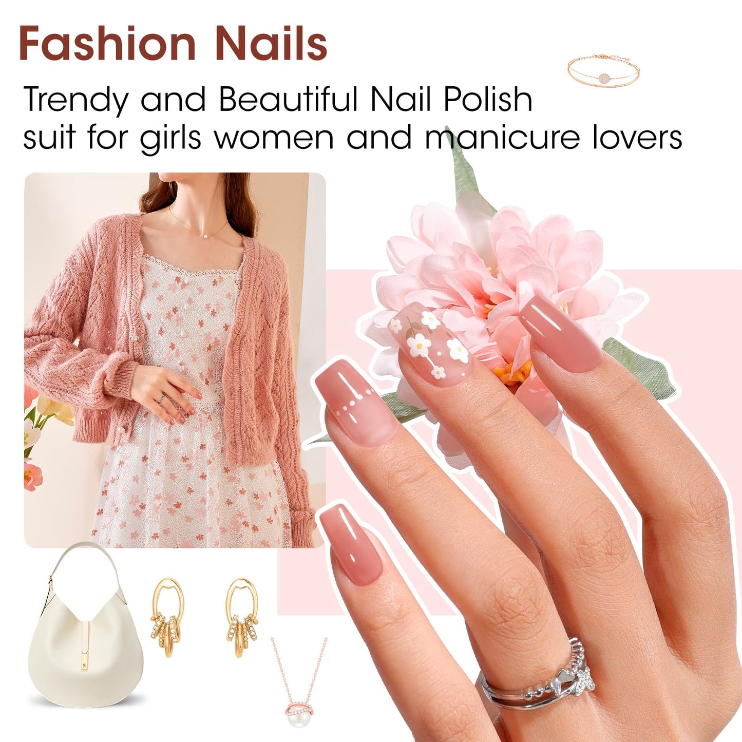 GELLEN Nail Polish Neutral Earth Tones, Nude Dusty Rose Fall Winter Air Dry Regular Nail Polish 6-color Set for Finger Toe Nails Home Salon All Beauty and Personal Care GELLEN