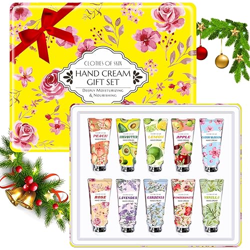 10 Pack Hand Cream Gift Set,Stocking Stuffers for Teen Girls,Women,Christmas Gifts for Coworker,Teacher Gifts for Women,Thank You Gifts,Natural