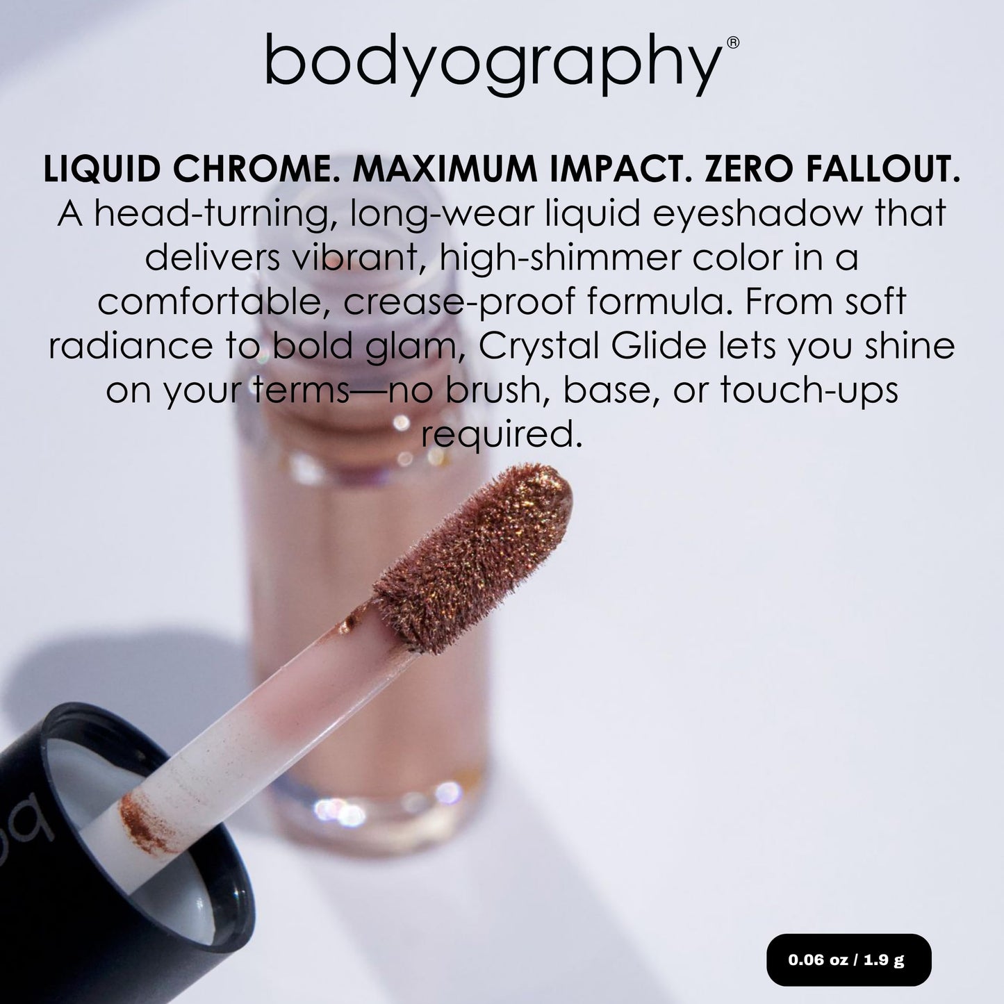 Bodyography Crystal Glide Liquid Eyeshadow - Citrine (Bright Gold)| Weightless, Long-Lasting Liquid Chrome Eye Color | Buildable, Crease-Proof…