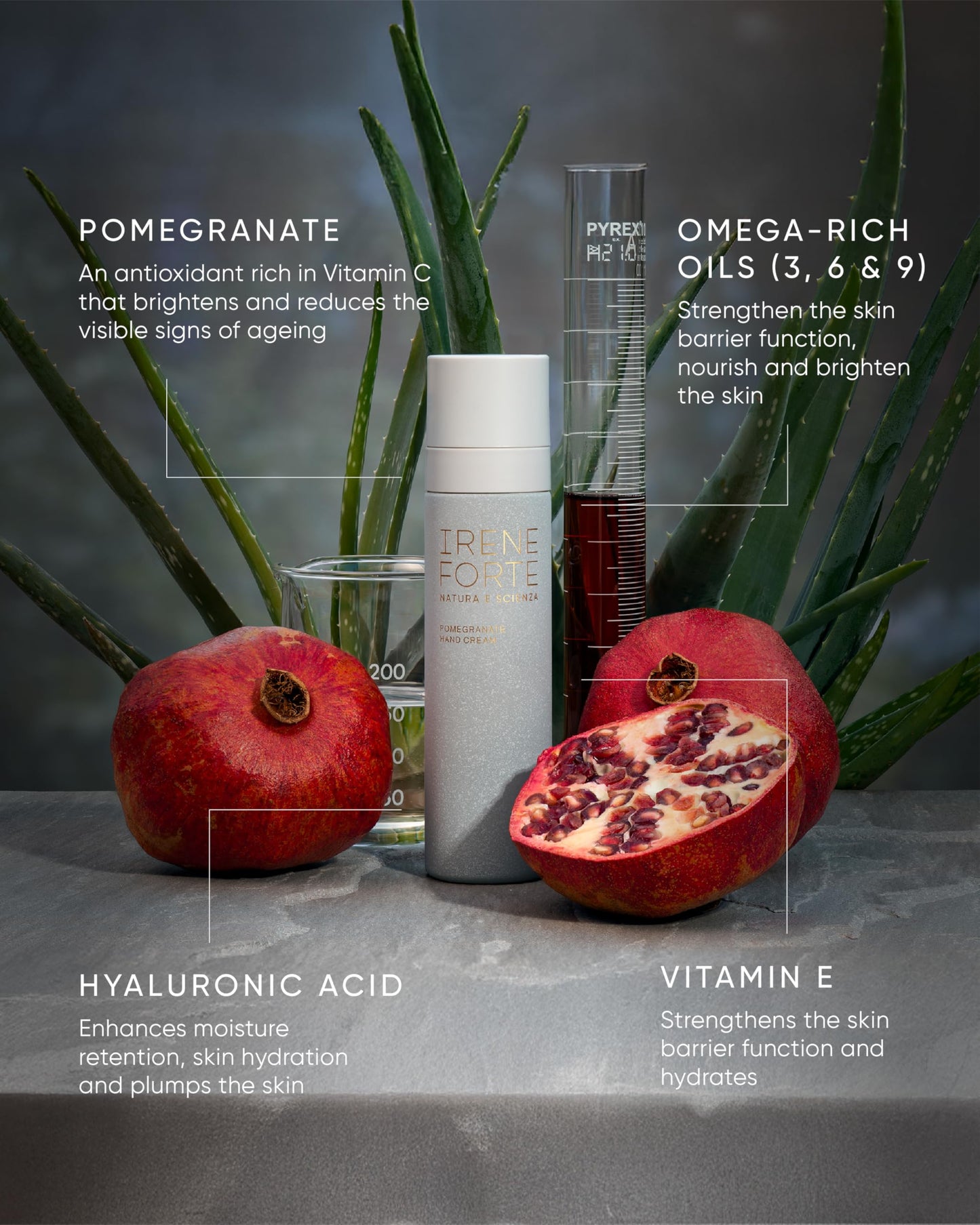 Irene Forte, Pomegranate Hand Cream, 1.69 FL OZ