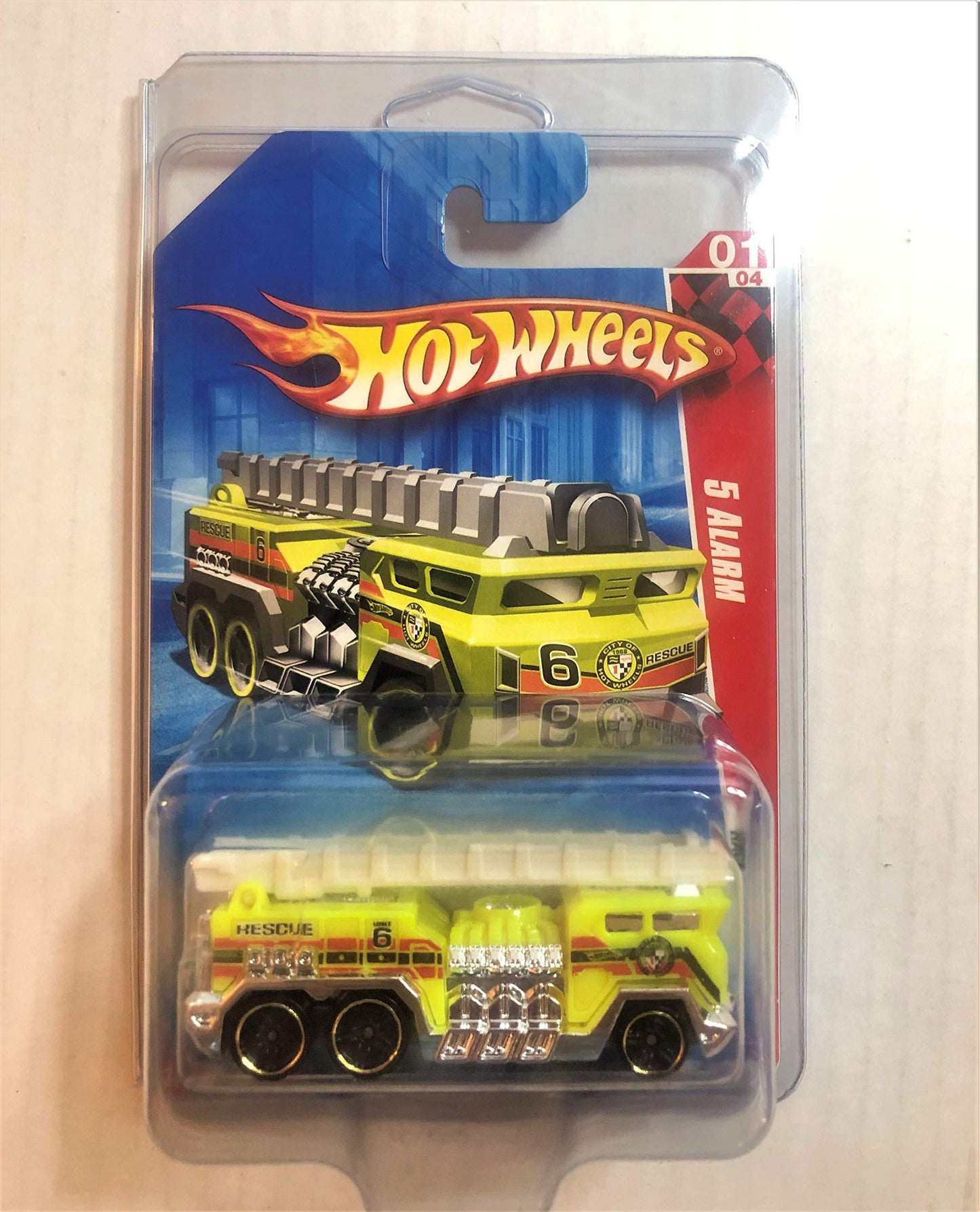 Hot Wheels 2010 Race World Yellow 5 Alarm Fire Truck