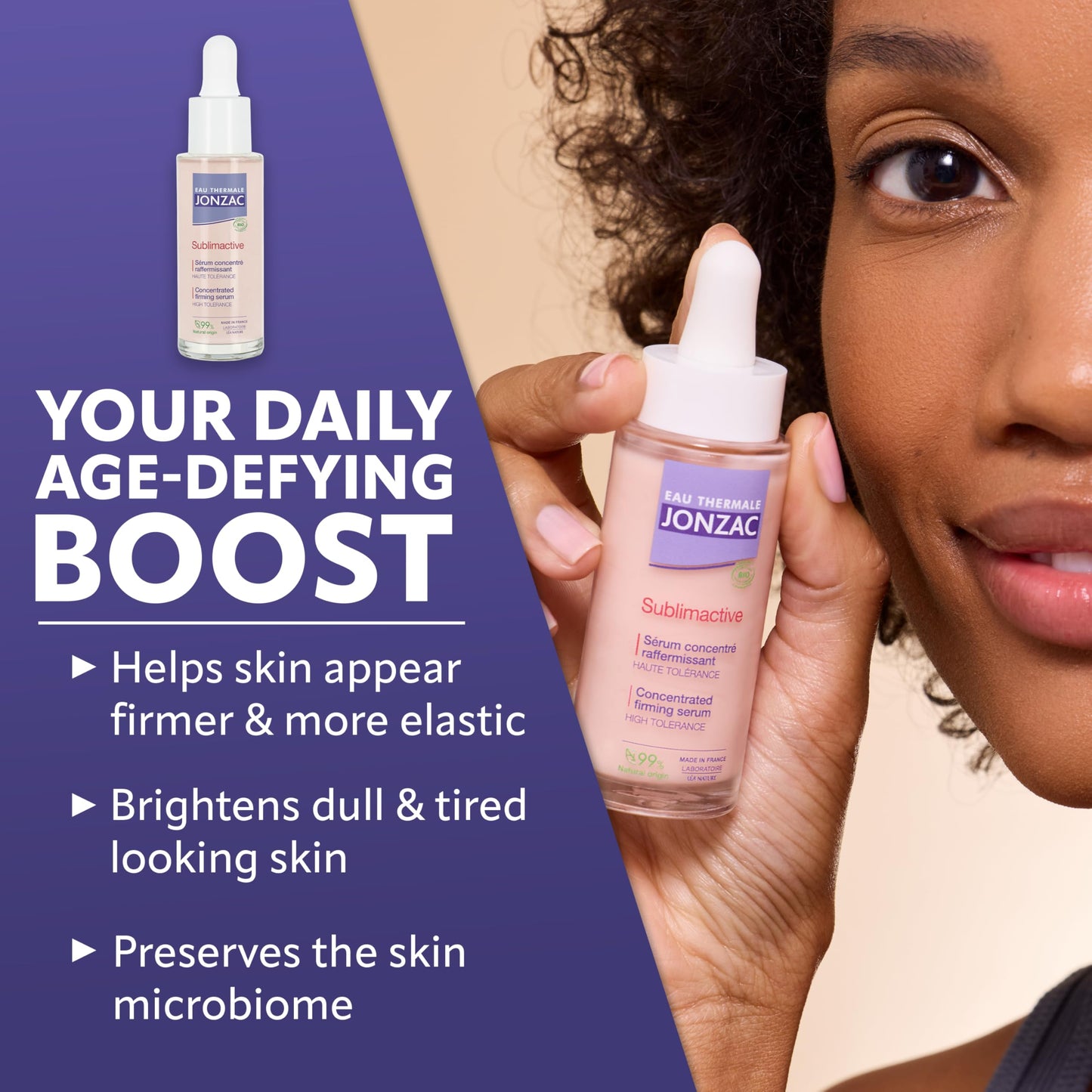 Eau Thermale Jonzac Sublimactive Anti-Aging Firming Serum for Face - Visibly Reduces Fine Lines and Smooths Wrinkles - Natural Skin Care - Hyaluronic