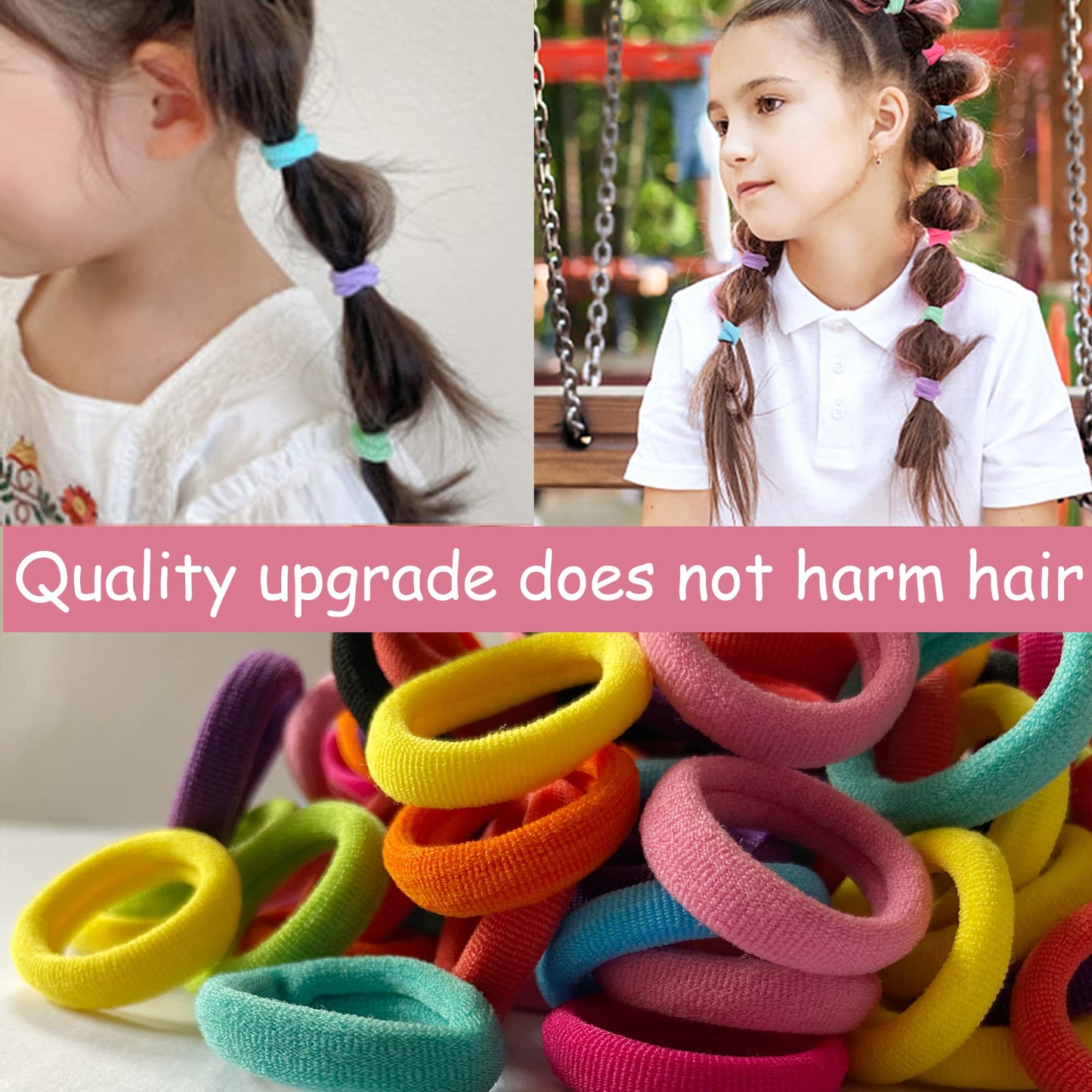 100 Pcs Baby Hair Ties, Seamless Cotton Toddler Hair Ties for Girls and Kids, Multicolor Small Soft No Damage Hair Elastics Ponytail Holders(10Colors) Beauty and Personal Care Omszte