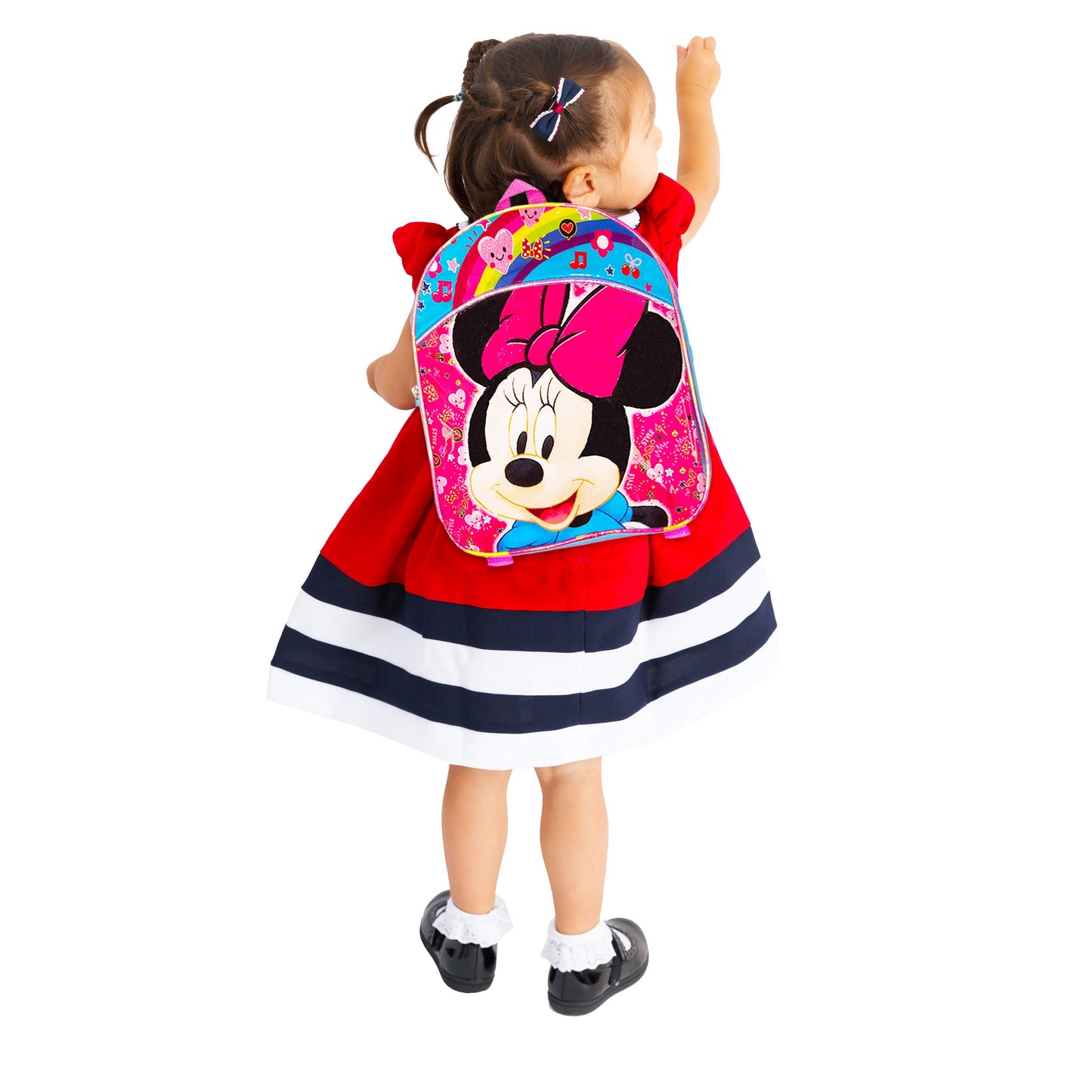 Disney Minnie Mouse Mini Toddler Preschool Backpack (11") (Minnie Mouse School Supplies Bundle)