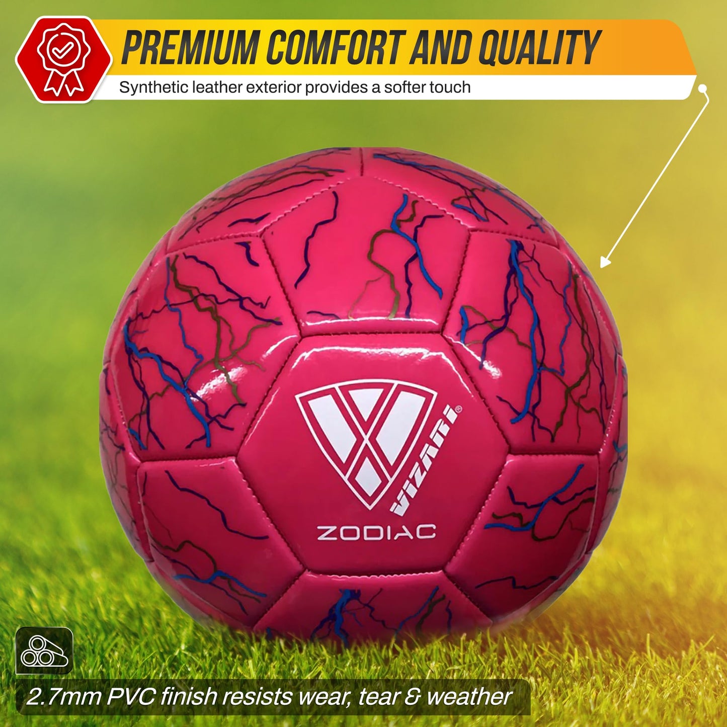 Vizari Zodiac Soccer Ball for Youth, Adults, Boys, Girls, Kids | Size 3,4,5 | Durable & Waterproof Synthetic Leather Soccer Ball (Bundle of 1, 6…