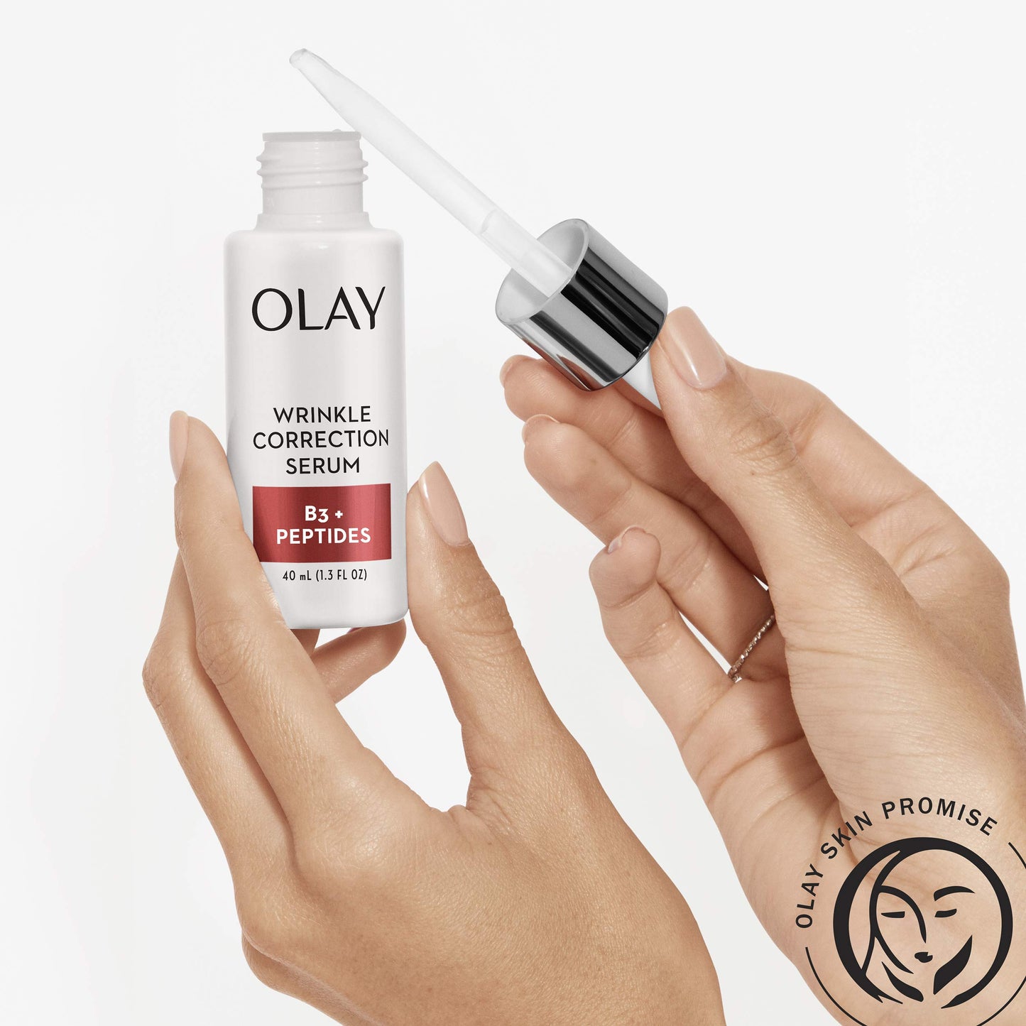 Olay Collagen Peptides Wrinkle Correction Serum, 1.3 Fl Oz + Whip Face Moisturizer Travel/Trial Size Bundle