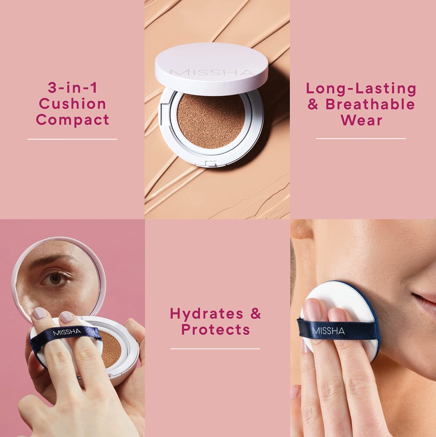 MISSHA Magic Cushion Foundation No.23 Natural Beige for light with neutral skin tone - Flawless Coverage, Dewy Finish, Easy Application for All Skin