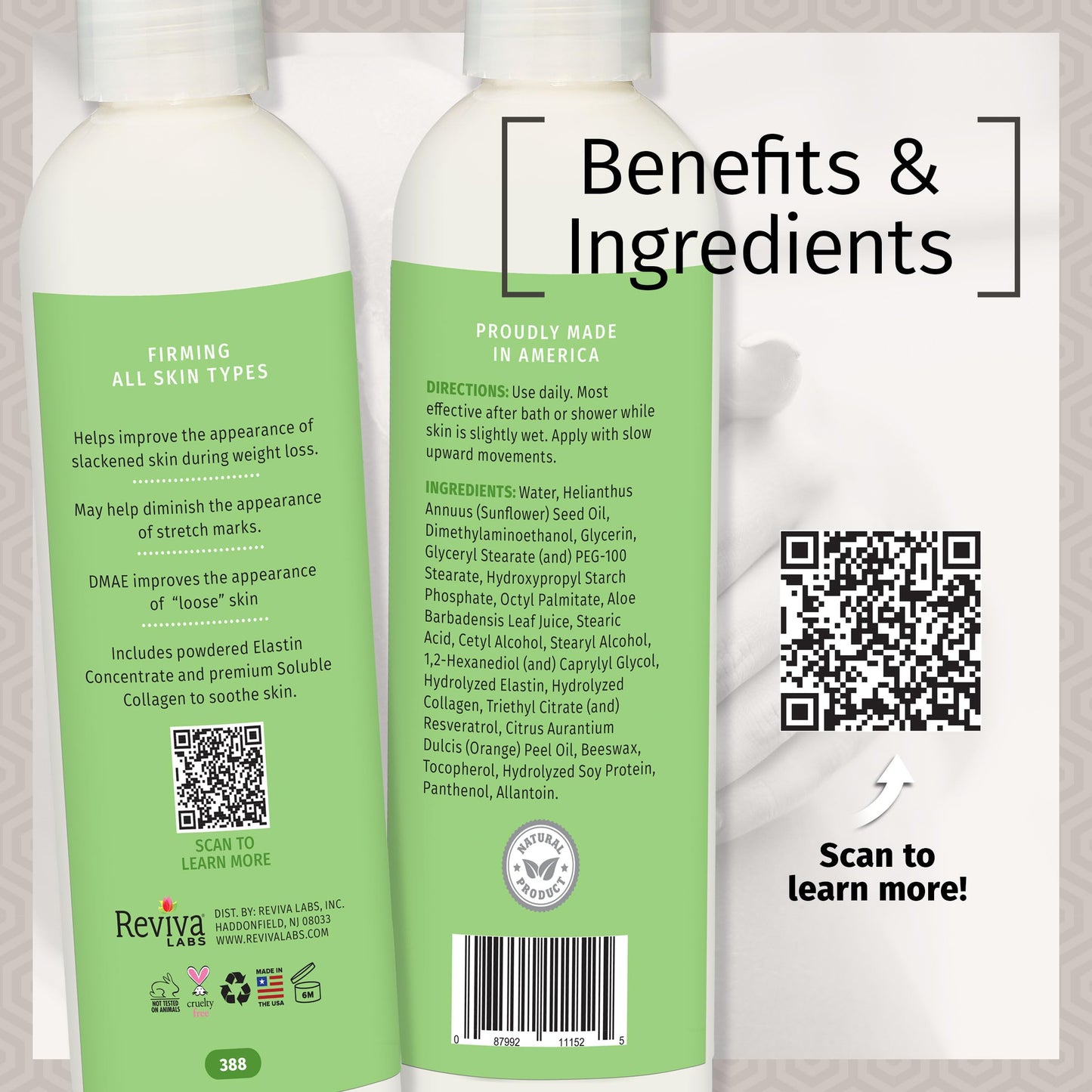 Reviva Labs Elastin and Collagen Body Firming Lotion - 8 fl oz